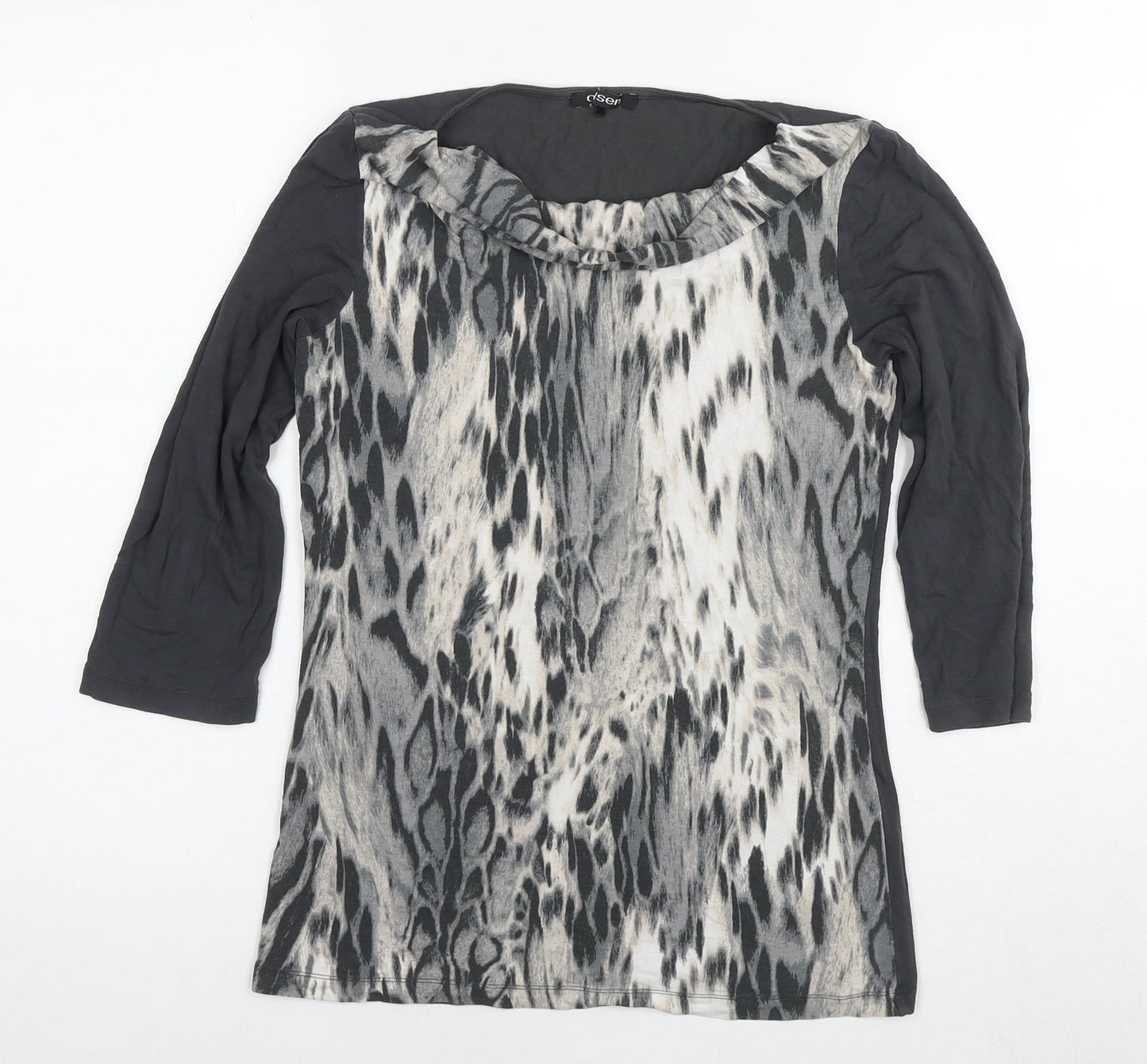 Womens UK Size 10 Olsen Grey Basic Blouse