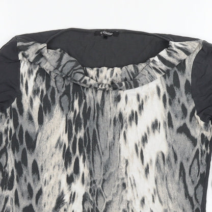 Womens UK Size 10 Olsen Grey Basic Blouse