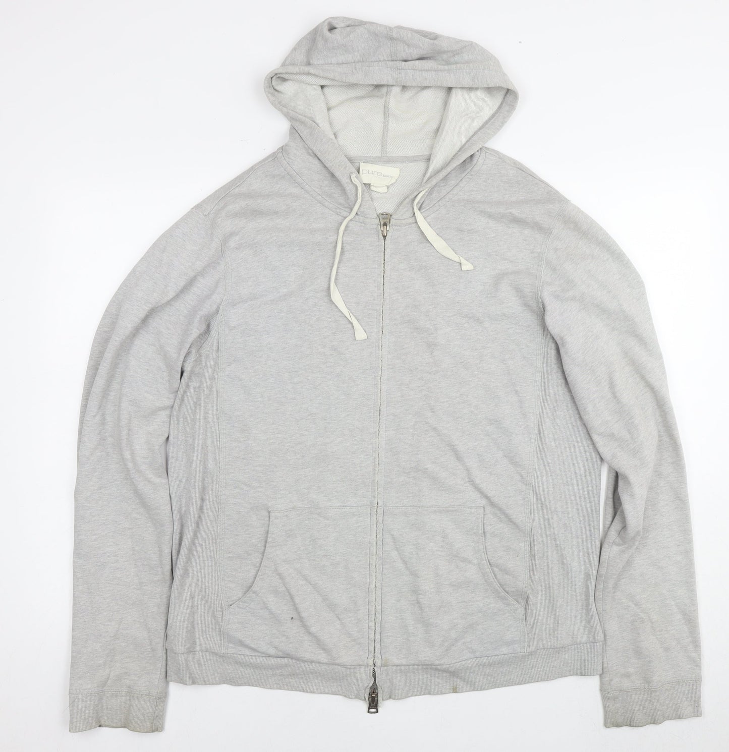 Womens UK Size M DKNY Pure Grey Full Zip Hoodie