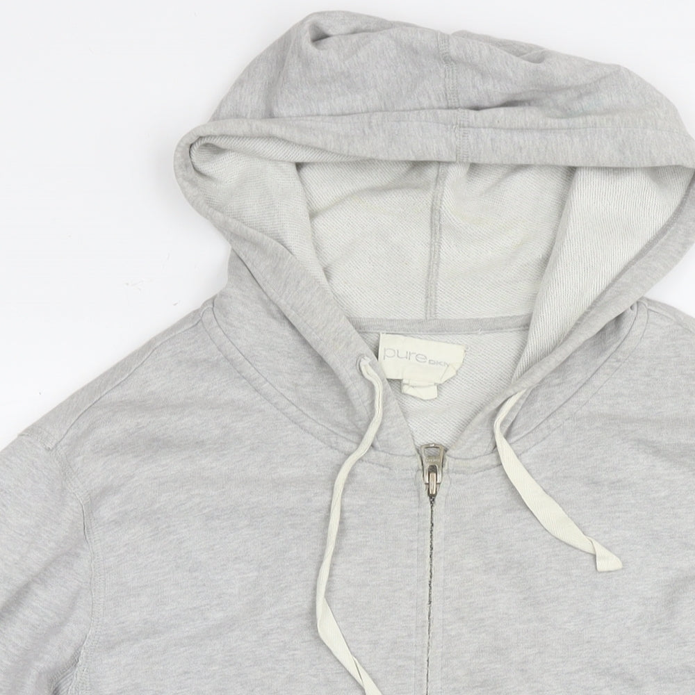 Womens UK Size M DKNY Pure Grey Full Zip Hoodie