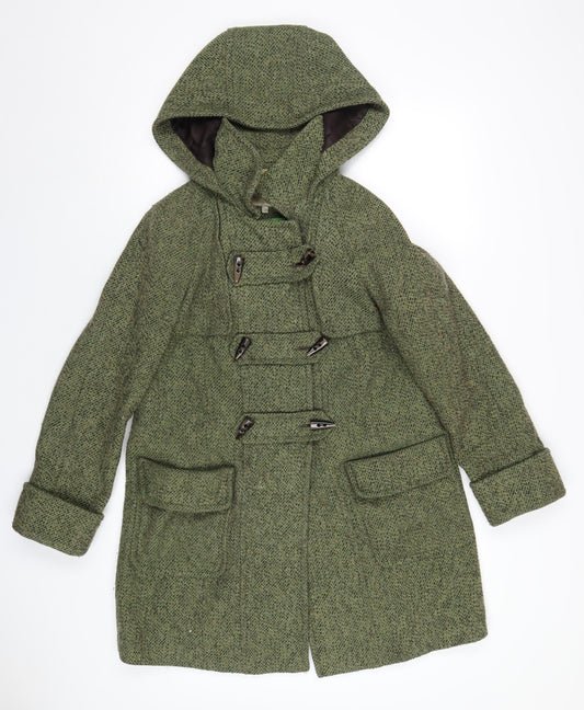 RJR.John Rocha Womens Green Pea Coat Coat Size 12 Toggle