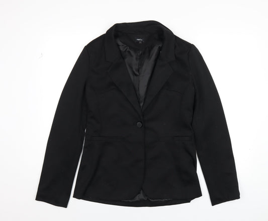 NEXT Womens Black Polyester Jacket Blazer Size 14