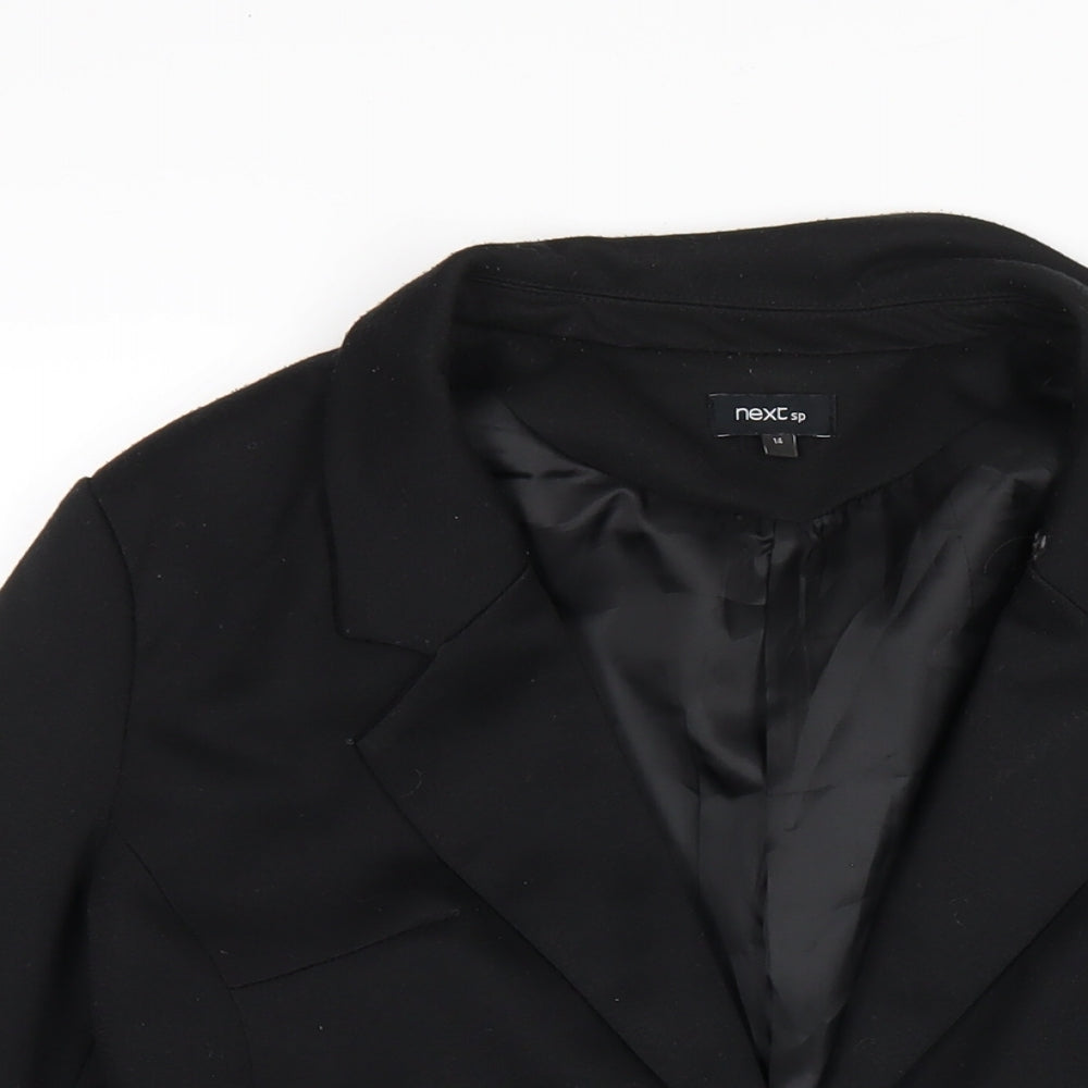 NEXT Womens Black Polyester Jacket Blazer Size 14