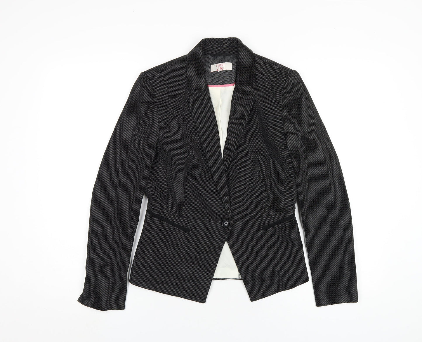 NEXT Womens Black Polyester Jacket Blazer Size 8