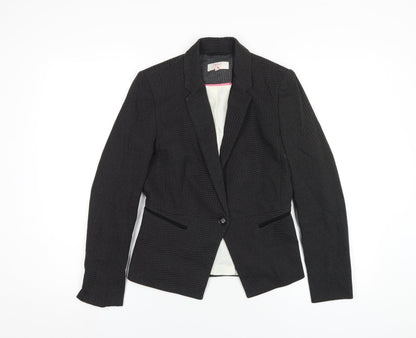 NEXT Womens Black Polyester Jacket Blazer Size 8