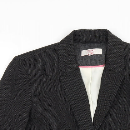 NEXT Womens Black Polyester Jacket Blazer Size 8