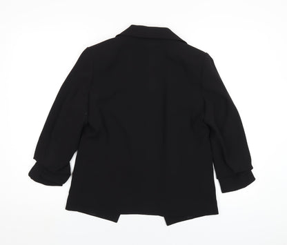 H&M Womens Black Polyester Jacket Blazer Size 8