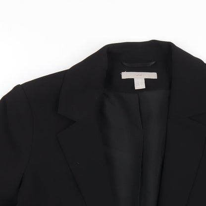 H&M Womens Black Polyester Jacket Blazer Size 8