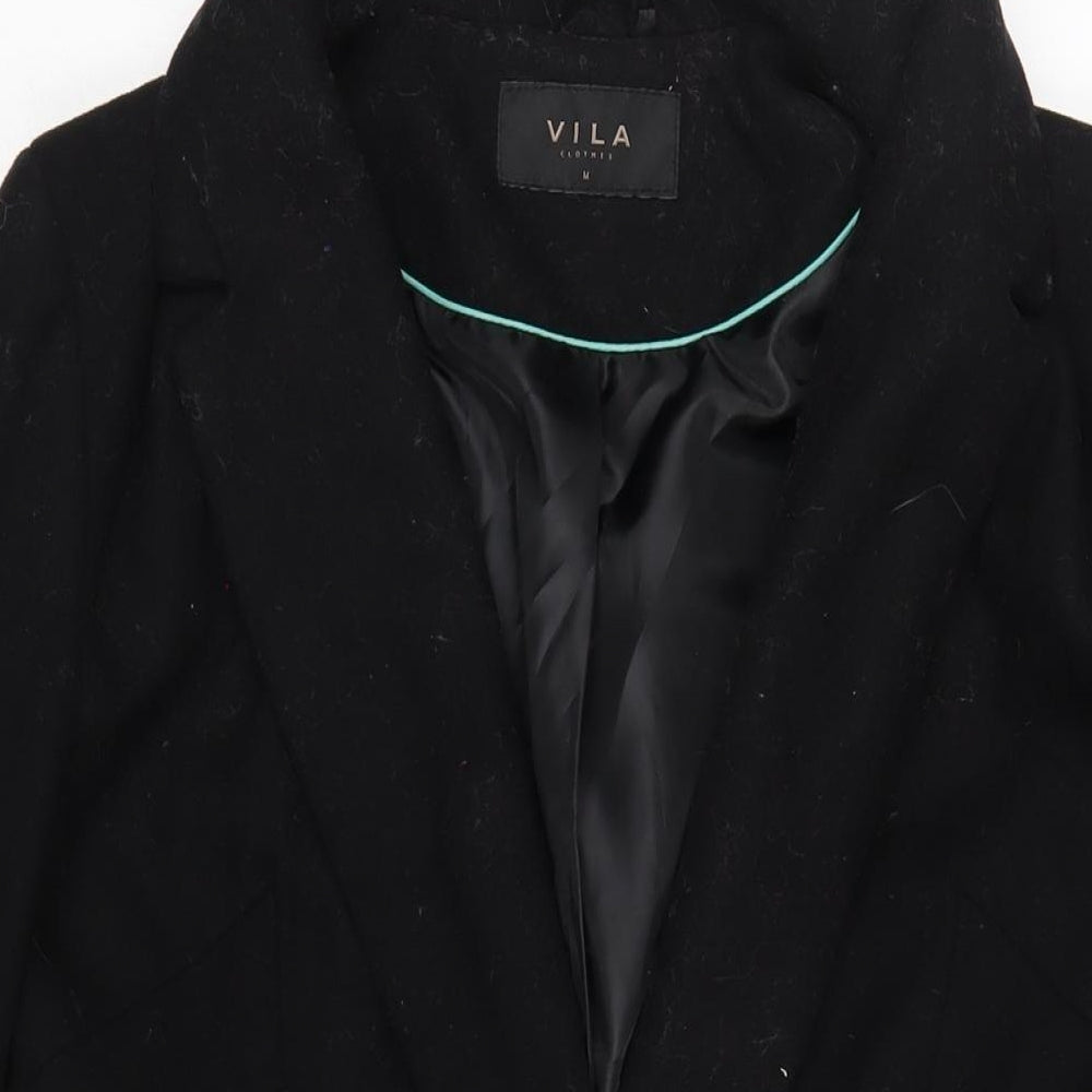 Womens UK Size M VILA Black Overcoat