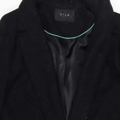 Womens UK Size M VILA Black Overcoat