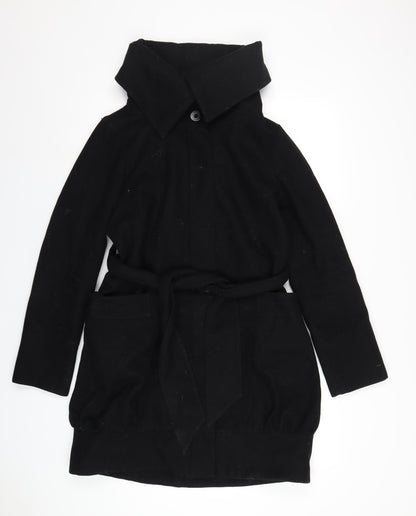 Womens UK Size 12 Topshop Black Overcoat