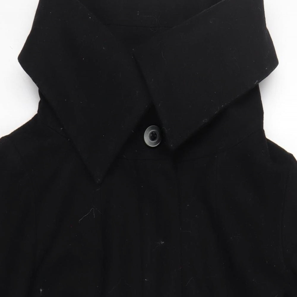 Womens UK Size 12 Topshop Black Overcoat