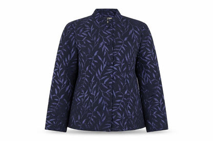 Jeffery Rogers Womens Blue Geometric Jacket Size 14 Button