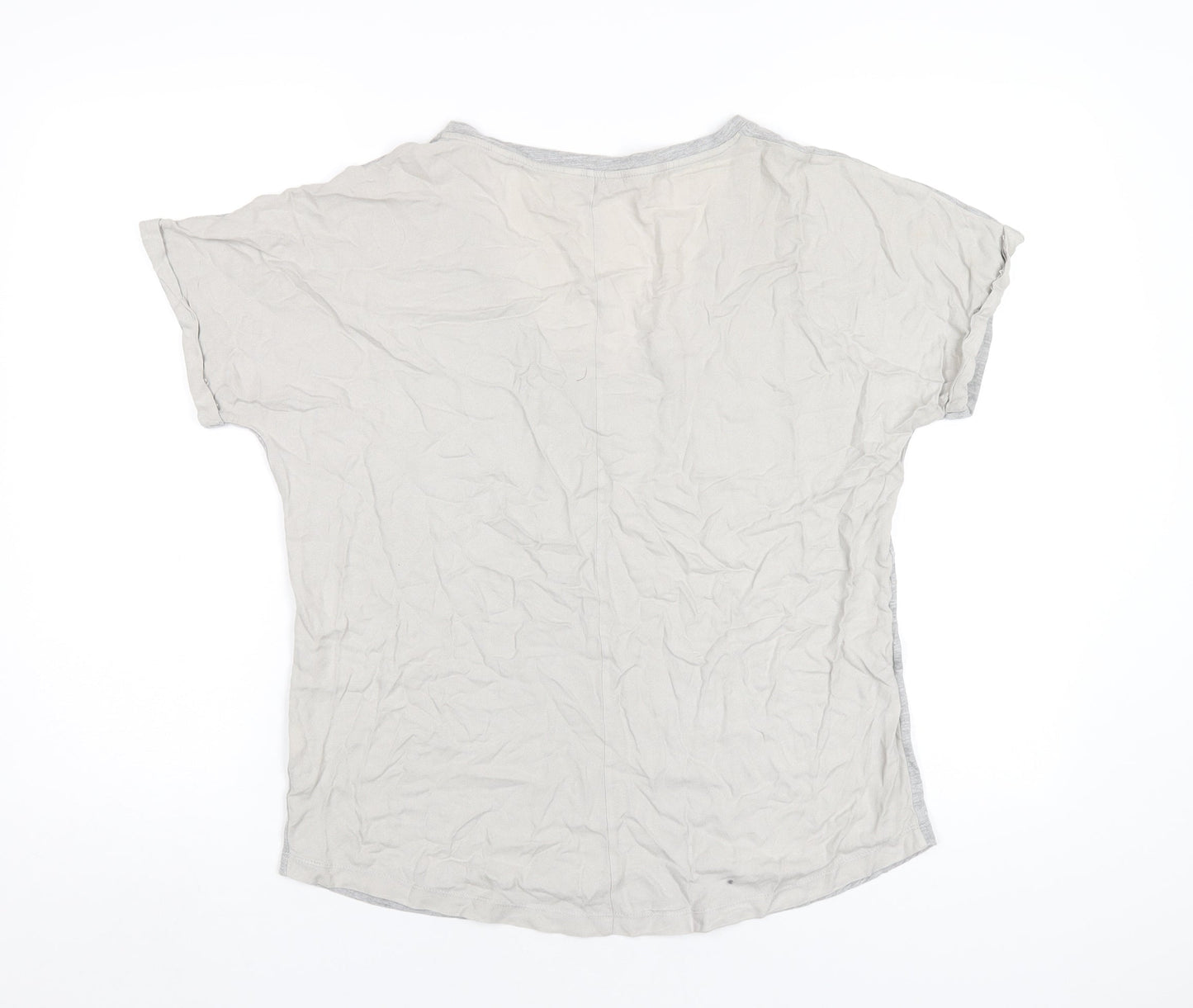 Jack Wills Womens Grey Cotton Basic T-Shirt Size 10 V-Neck