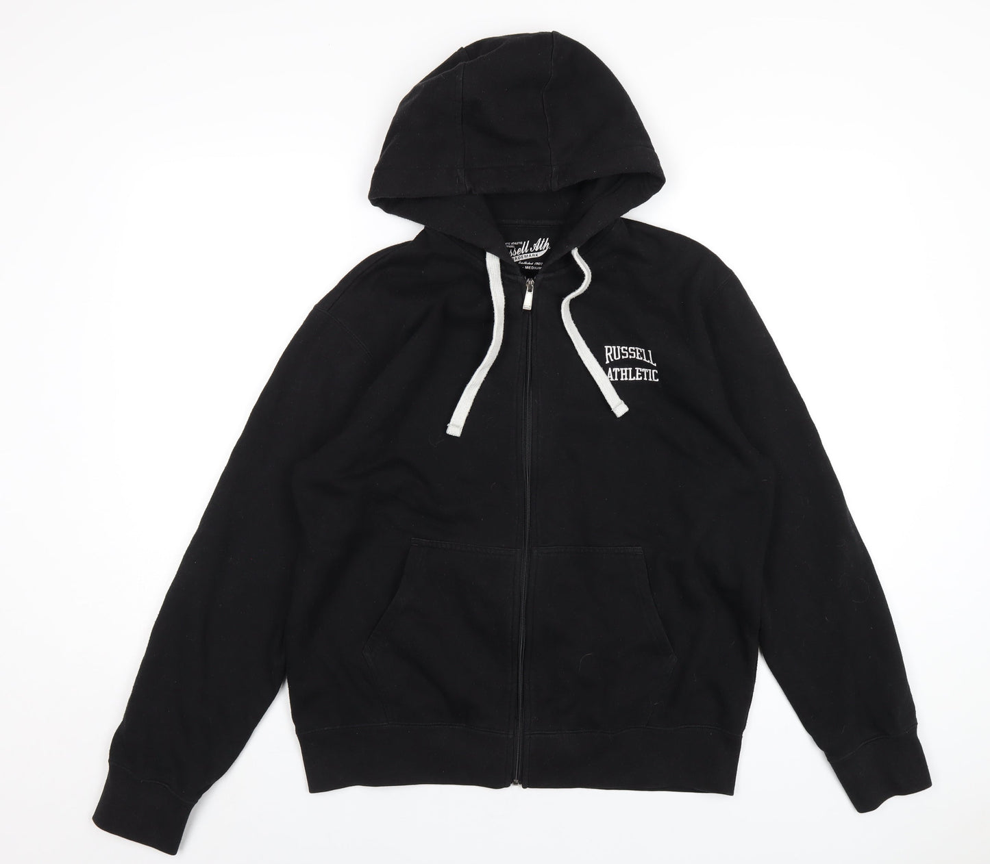 Russell Athletic Womens Black Polyester Full Zip Hoodie Size M Zip