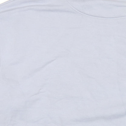 KIHT Mens Blue Cotton Pullover Sweatshirt Size M