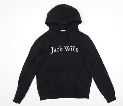 Womens UK Size 12 Jack Wills Black Pullover Hoodie