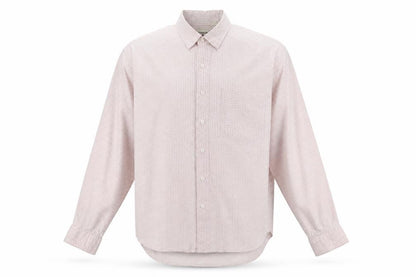 Barnaby Men's White Geometric Shirt M Long Sleeve