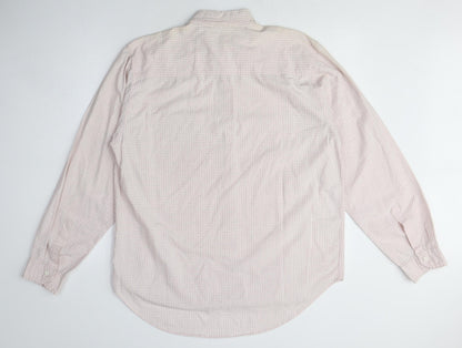 Barnaby Men's White Geometric Shirt M Long Sleeve