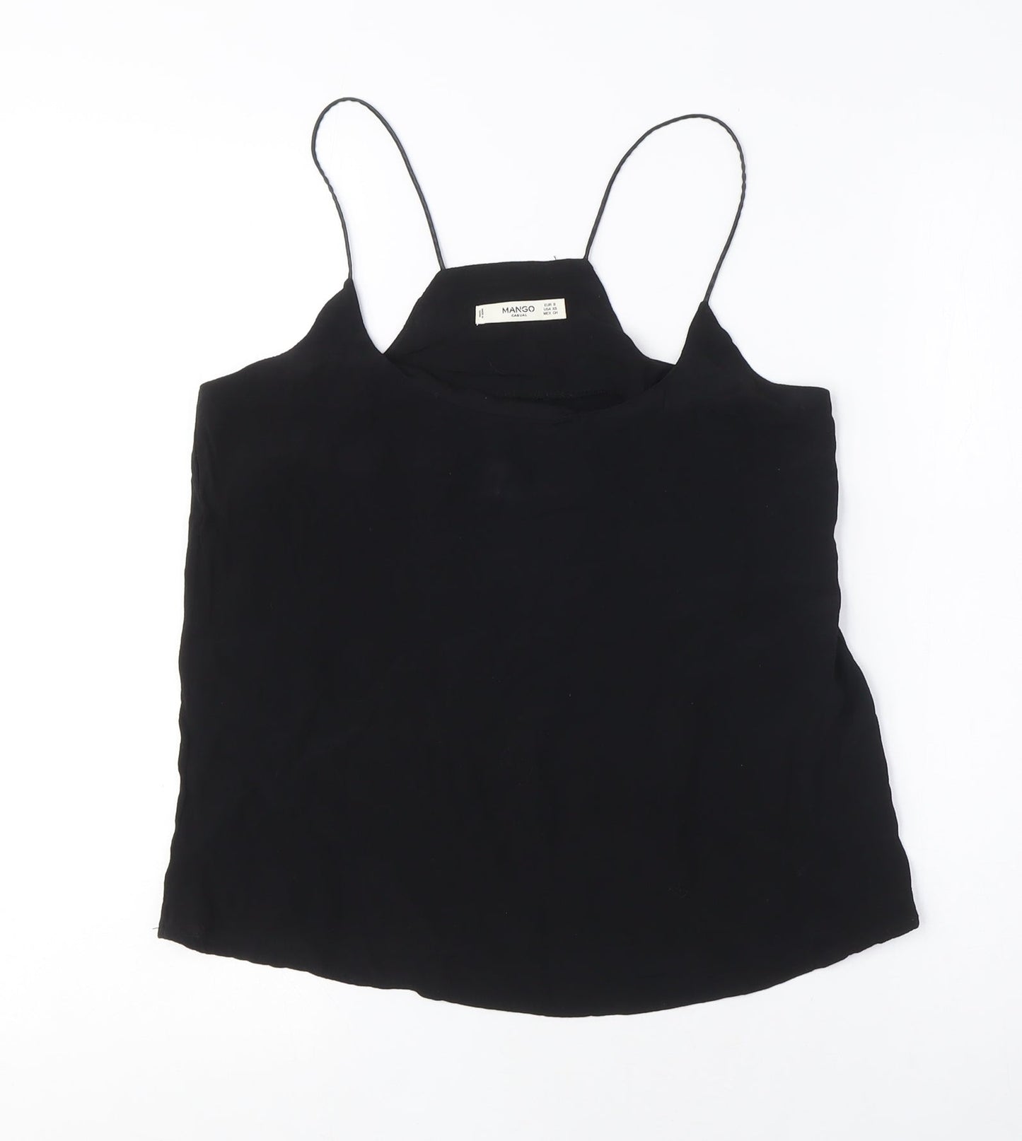 Womens UK Size S Mango Black Camisole Tank