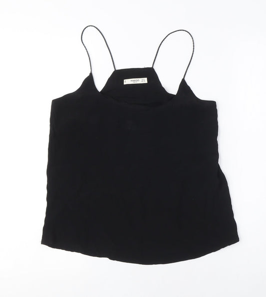 Womens UK Size S Mango Black Camisole Tank