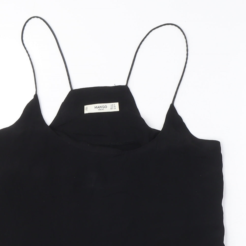 Womens UK Size S Mango Black Camisole Tank