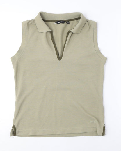 Womens UK Size XS Rohan Beige Basic Polo