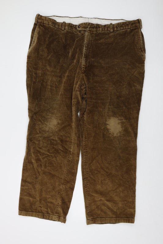 Alpendale Mens Brown Cotton Trousers Size 44 in L28 in Regular Button