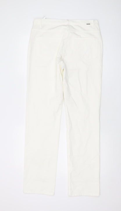Betty Barclay Womens Ivory Cotton Straight Jeans Size 16 L33 in Regular Button