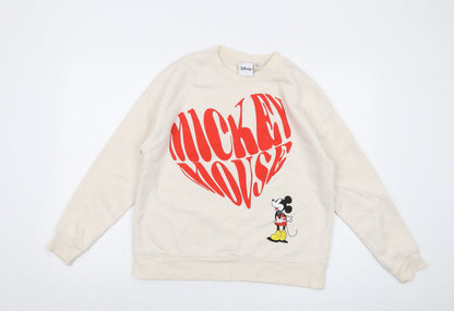 Womens UK Size S Disney Pink Pullover Sweatshirt