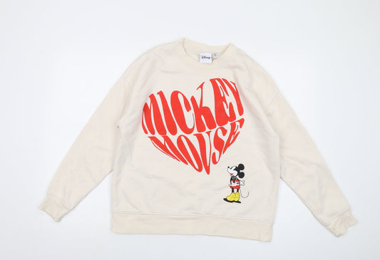 Womens UK Size S Disney Pink Pullover Sweatshirt