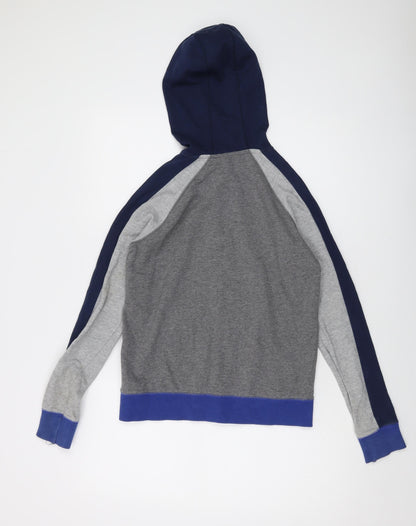 United Colors of Benetton Boys Grey Cotton Full Zip Hoodie Size 11-12 Years Zip