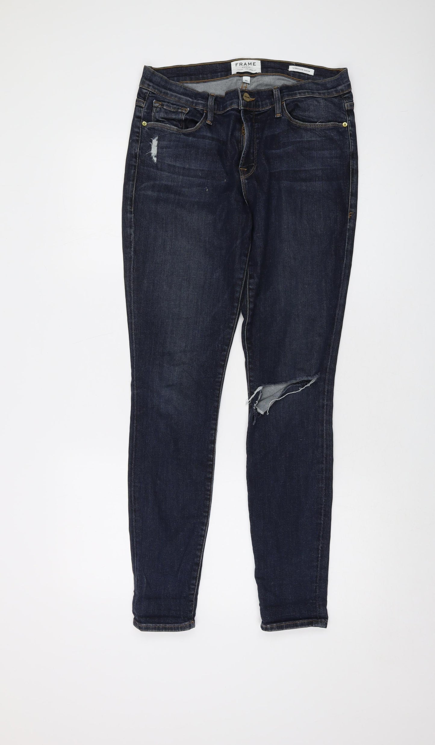Womens UK Size 30 in FRAME Regular Fit Skinny Blue Jeans