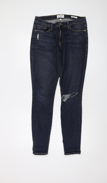 Womens UK Size 30 in FRAME Regular Fit Skinny Blue Jeans