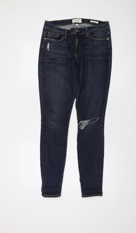 Womens UK Size 30 in FRAME Regular Fit Skinny Blue Jeans