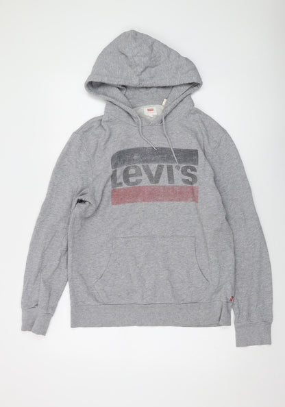 Mens UK Size M Levi's Grey Pullover Hoodie