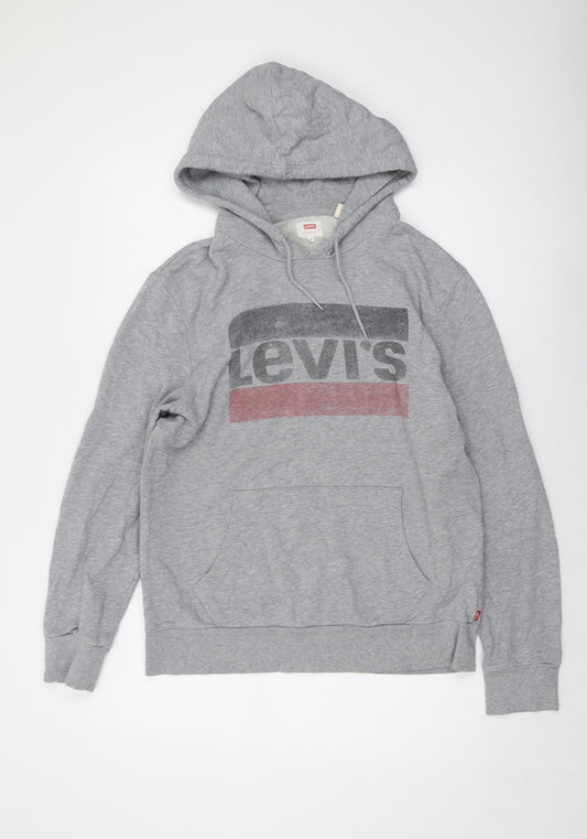 Mens UK Size M Levi's Grey Pullover Hoodie