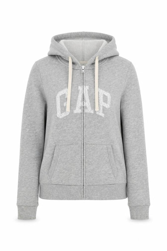 Womens UK Size S Gap Grey Full Zip Hoodie