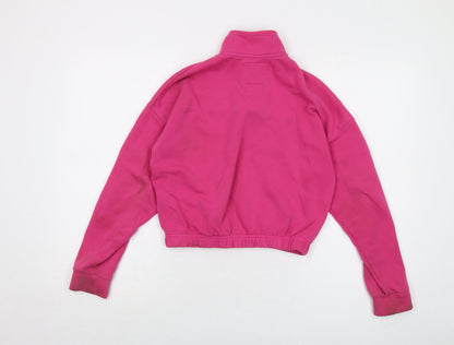 Jack Wills Girls Pink Cotton Pullover Sweatshirt Size 10-11 Years Zip