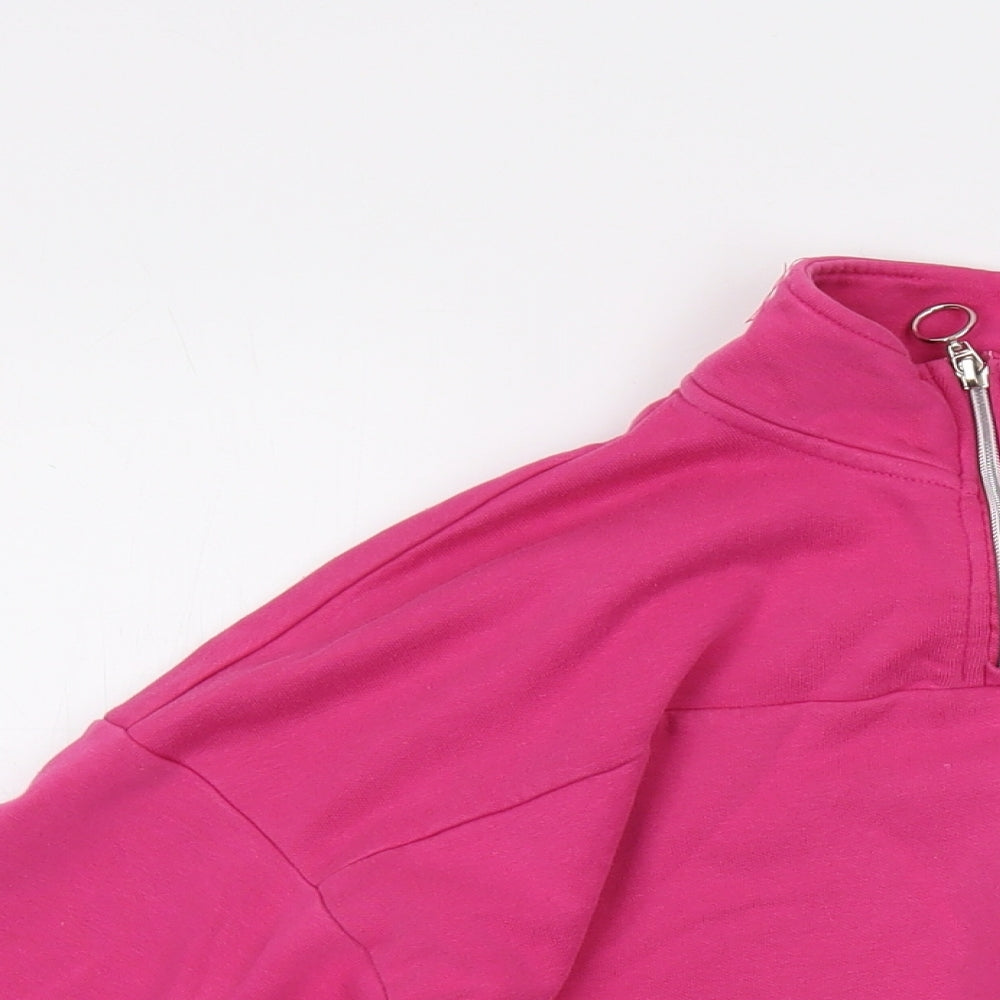 Jack Wills Girls Pink Cotton Pullover Sweatshirt Size 10-11 Years Zip