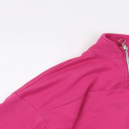 Jack Wills Girls Pink Cotton Pullover Sweatshirt Size 10-11 Years Zip