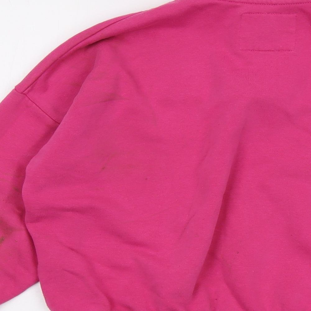 Jack Wills Girls Pink Cotton Pullover Sweatshirt Size 10-11 Years Zip