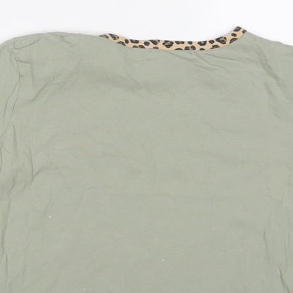 Womens UK Size S Brave Soul Green Cropped T-Shirt