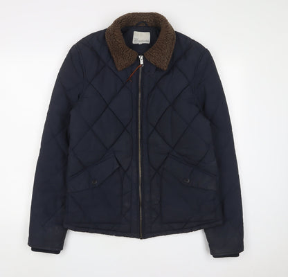 Mens UK Size M NEXT Blue Quilted Coat