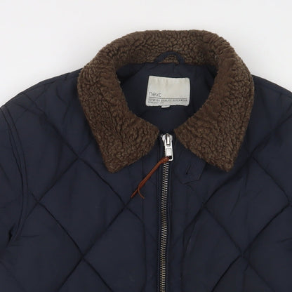 Mens UK Size M NEXT Blue Quilted Coat
