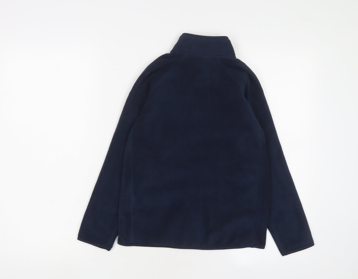 Back view of Goodmove girls’ blue jacket, size 8-9, years zip