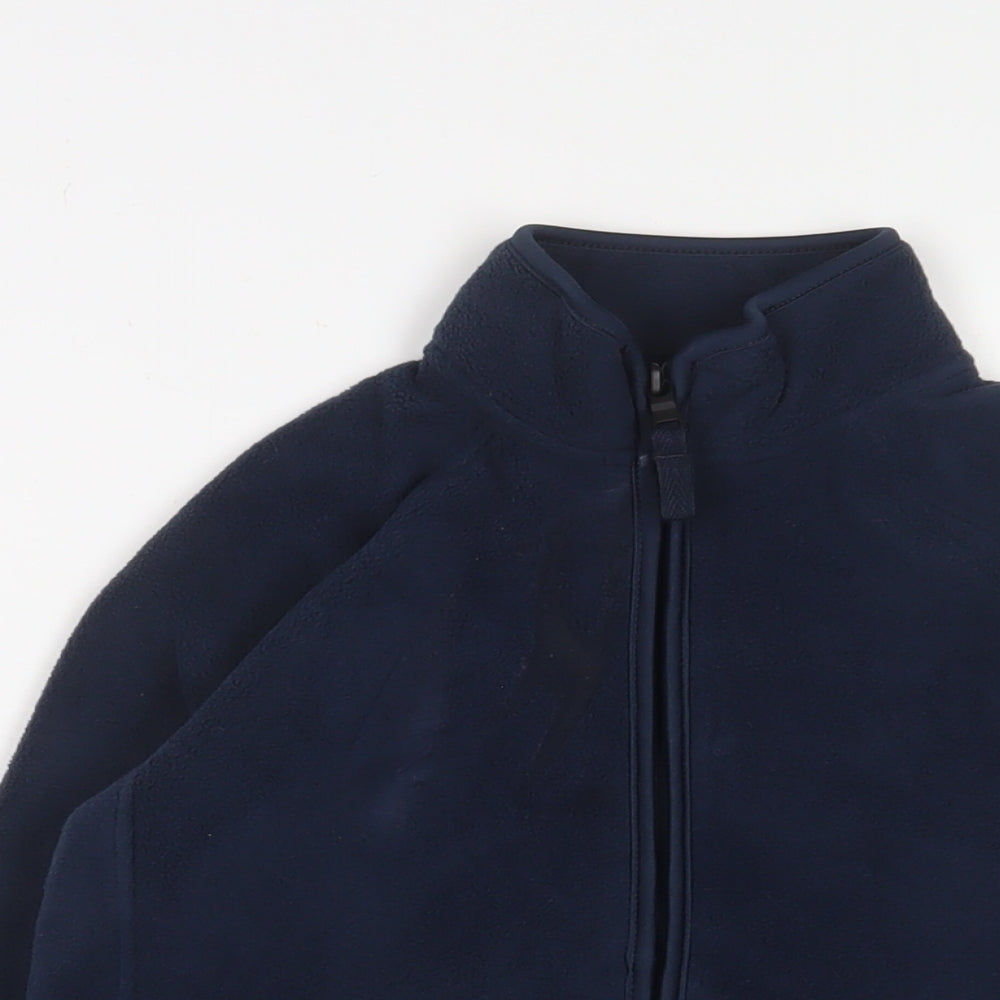 Close-up detail of Goodmove girls’ blue jacket, size 8-9, years zip