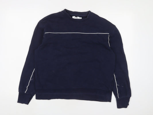 Topman Mens Blue Cotton Pullover Sweatshirt Size S