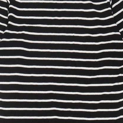 Dorothy Perkins Womens Black Striped Viscose Bodycon Size 16 Boat Neck Pullover