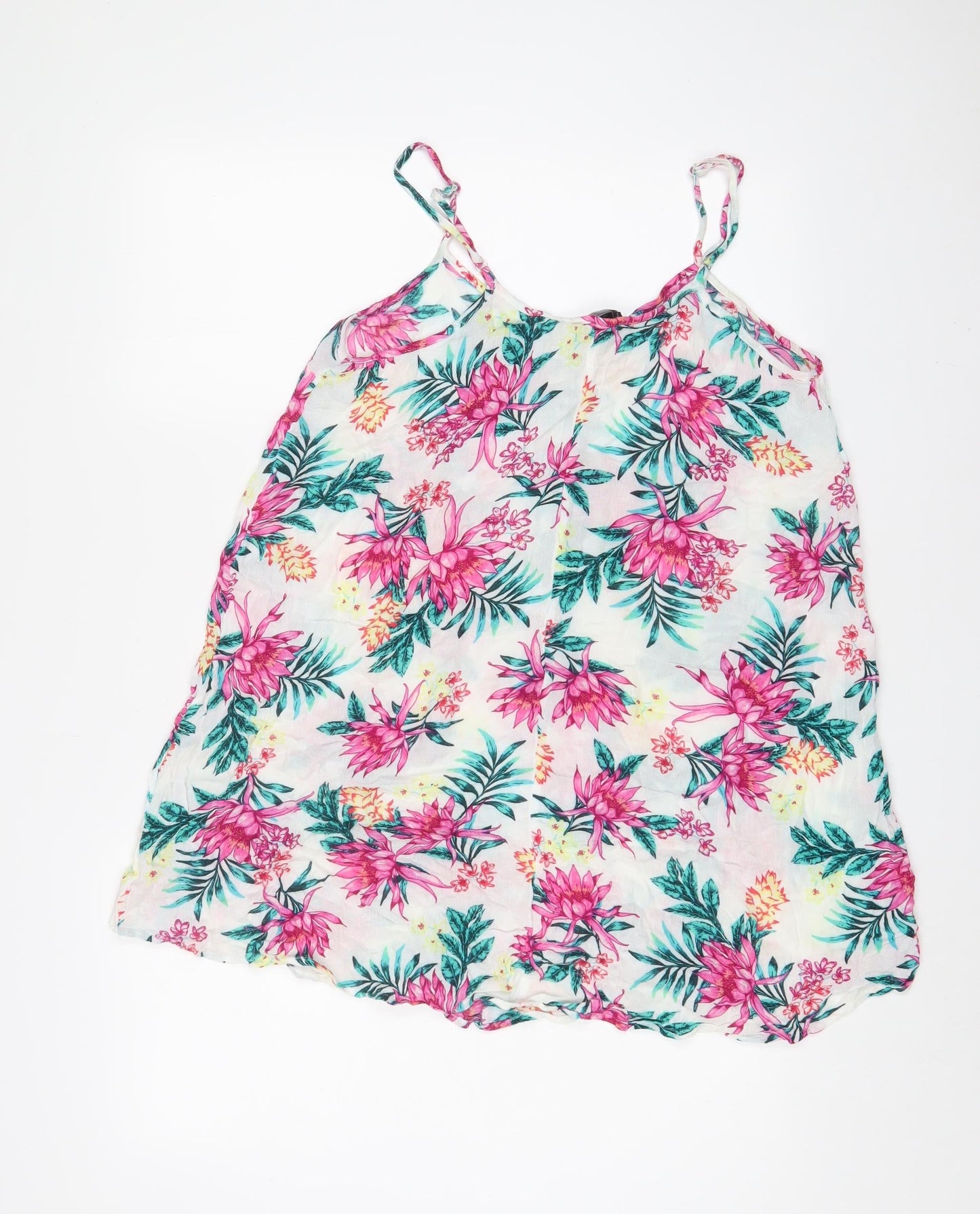 Womens UK Size M New Look Pink Basic Tank